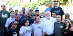 Father Greg Boyle with Group from HomeBoy Industries